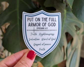 Bible Verse Sticker, Armor of God, Ephesians 6:11, Christian Faith