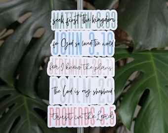 Bible Verse Stickers, Minimalist Style, Christian Faith, Popular Verses