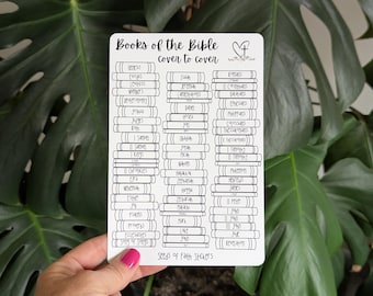 Bible Reading Tracker Sticker, Books stacked, Cover to Cover