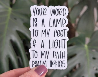 Bible Verse Sticker, Psalm 119:105, Christian Faith