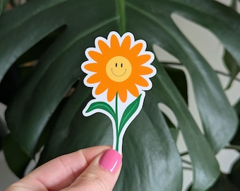 Daisy Flower Smile Face Sticker
