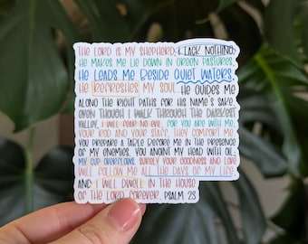 Bible Verse Sticker, Psalm 23, The Lord is my shepherd, Christian Faith
