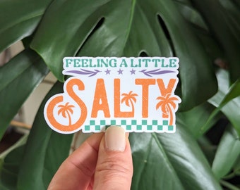 Feeling a Little Salty Sticker, Boho Retro Summer
