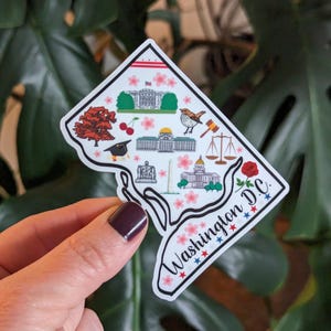 Washington D.C. Sticker, District of Columbia, Souvenir Sticker, DC