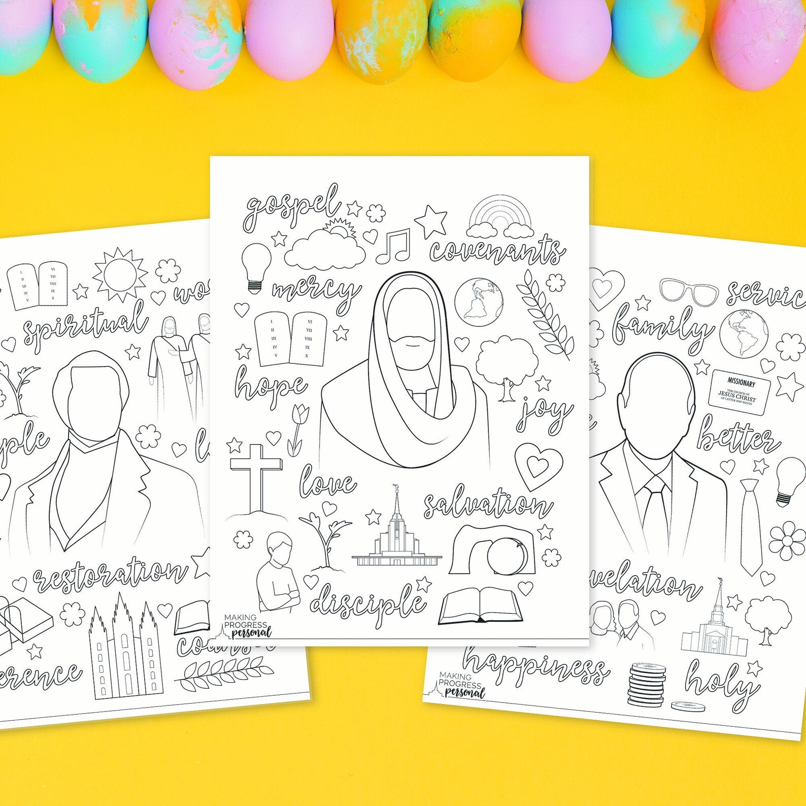 October 2020 General Conference Coloring Page Packet Set of | Etsy