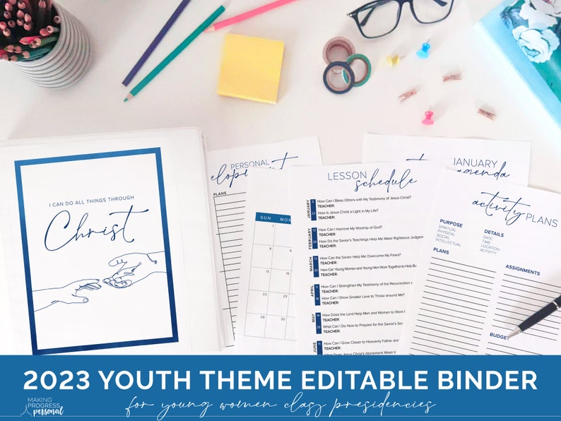 2023 Young Women Class Presidency EDITABLE Binder Digital Etsy