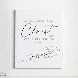 2023 Youth Theme "I Can Do All Things Through Christ" Line Art | Printable Poster | 9 sizes x 2 colors | Instant Download | Philippians 4:13