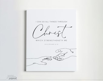 2023 Youth Theme "I Can Do All Things Through Christ" Line Art | Printable Poster | 9 sizes x 2 colors | Instant Download | Philippians 4:13