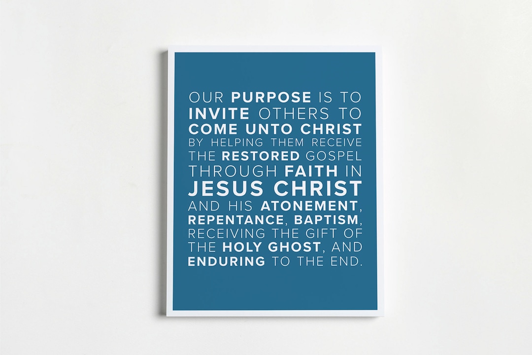 Missionary Purpose Poster 16x20 14 Colors English Spanish German Elders