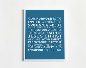 Missionary Purpose Poster | 16x20 | 14 colors | English Spanish German | Elders & Sisters in the Church of Jesus Christ of Latter-day Saints