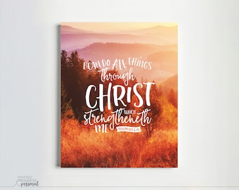 Philippians 4:13 "I Can Do All Things Through Christ" 2023 Youth Theme | Typography Printable Poster | Set of 4 | Instant Download
