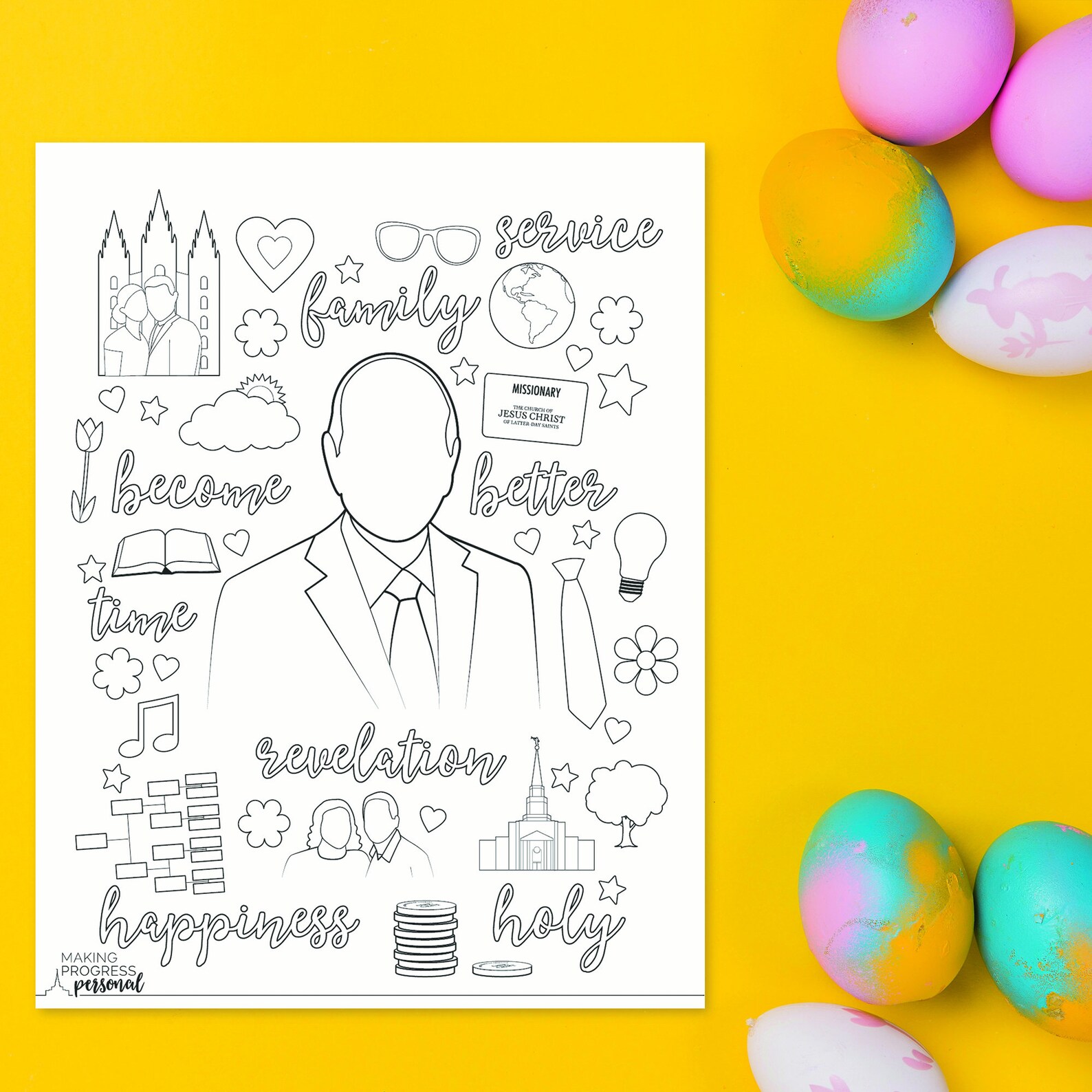 October 2020 General Conference Coloring Page Packet Set of | Etsy