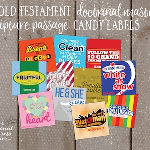 Seminar Altes Testament Doktrinal Mastery Schriftstelle Candy Label Wortspiele für die Kirche Jesu Christi der Heiligen der Letzten Tage