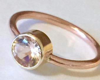 Morganite Ring, Morganite Gold Ring, Alternative Engagement