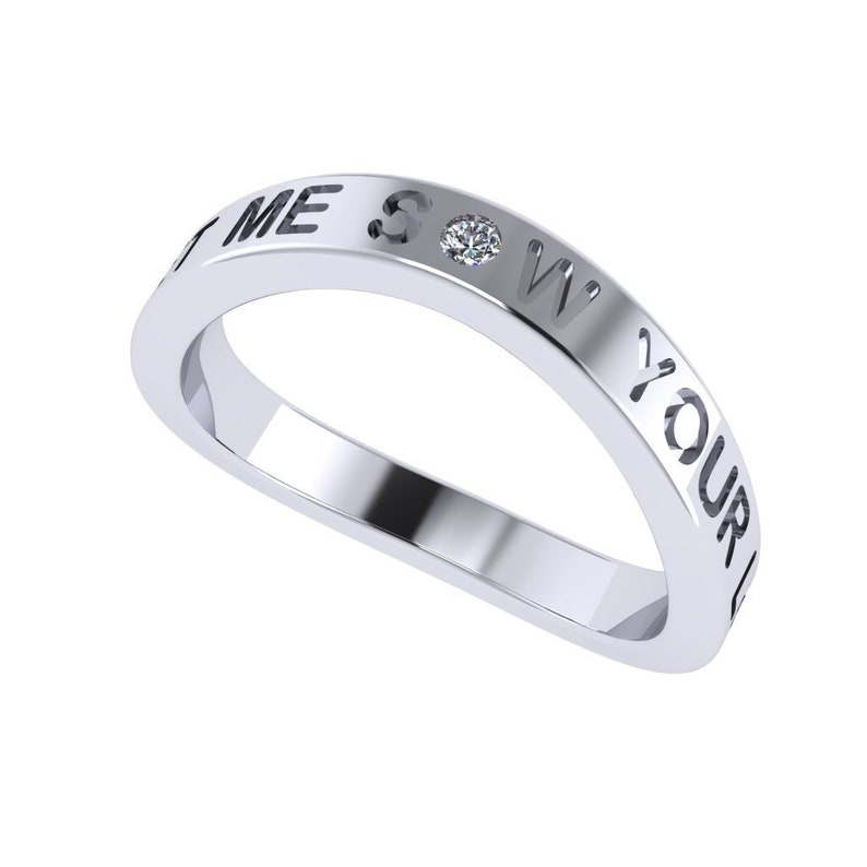 Prayer of Saint Francis, Let Me Sow Your Love, Solid 14k Gold Ring, BRAND NEW DESIGN 14k White Gold