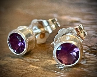 Amethyst Earrings, Amethyst Studs