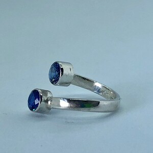 Sapphire Ring Blue Sapphire Ring Sapphire Silver Ring Sapphire Bypass Ring Best Selling Ring image 6