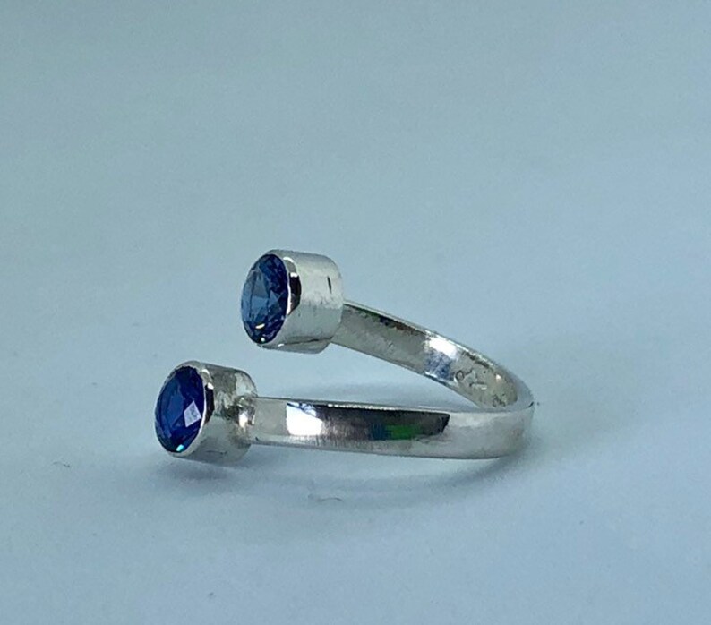 Sapphire Ring Blue Sapphire Ring Sapphire Silver Ring Sapphire Bypass Ring Best Selling Ring image 6