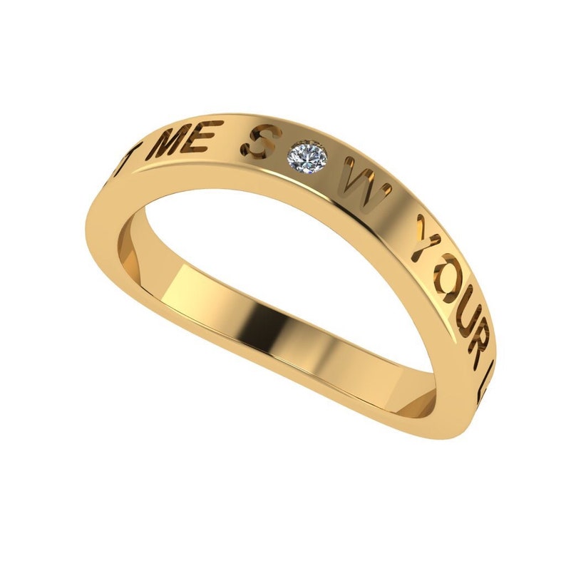 Prayer of Saint Francis, Let Me Sow Your Love, Solid 14k Gold Ring, BRAND NEW DESIGN 14k Yellow Gold