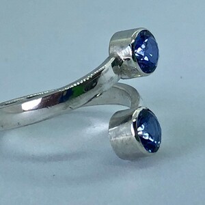 Sapphire Ring Blue Sapphire Ring Sapphire Silver Ring Sapphire Bypass Ring Best Selling Ring image 8