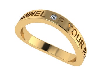 Prayer of Saint Francis, Make me a channel of Your Peace, Solid 14k Gold Ring, BRAND NEW DESIGN