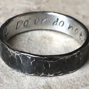 Star Wars Jewelry, Star Wars Ring, Star Wars Band, Do or Do Not There is No Try, Silver Ring image 7