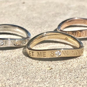 Prayer of Saint Francis, Let Me Sow Your Love, Solid 14k Gold Ring, BRAND NEW DESIGN image 6
