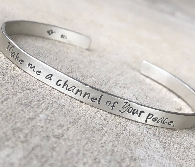 Prayer of Saint Francis Bracelet, Catholic Bracelet, Christian Jewelry, Ladies' image 1