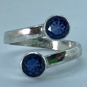 Sapphire Ring Blue Sapphire Ring Sapphire Silver Ring Sapphire Bypass Ring Best Selling Ring image 1