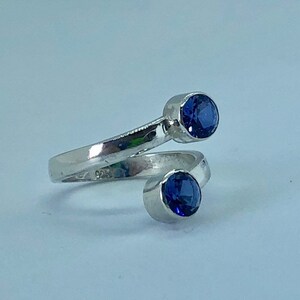 Sapphire Ring Blue Sapphire Ring Sapphire Silver Ring Sapphire Bypass Ring Best Selling Ring image 7