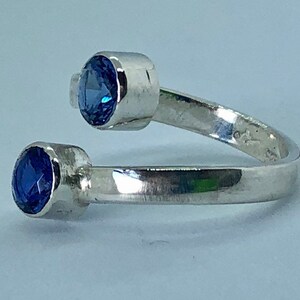 Sapphire Ring Blue Sapphire Ring Sapphire Silver Ring Sapphire Bypass Ring Best Selling Ring image 3