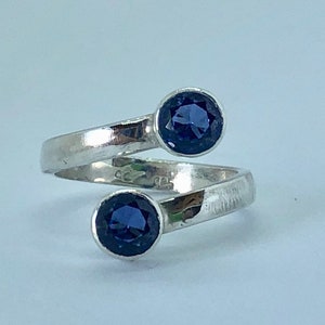 Sapphire Ring Blue Sapphire Ring Sapphire Silver Ring Sapphire Bypass Ring Best Selling Ring image 5