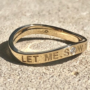 Prayer of Saint Francis, Let Me Sow Your Love, Solid 14k Gold Ring, BRAND NEW DESIGN image 7