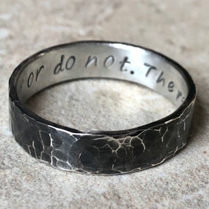 Star Wars Jewelry, Star Wars Ring, Star Wars Band, Do or Do Not There is No Try, Silver Ring image 8