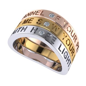 Prayer of Saint Francis, Let Me Sow Your Love, Solid 14k Gold Ring, BRAND NEW DESIGN image 2