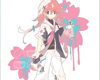 PRINTABLE Sakura Graffiti 8.5"x11" Poster Print