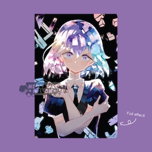 Dia (Houseki no Kuni - Terra dos Luscious) 4x6" Mini impressão em folha holográfica