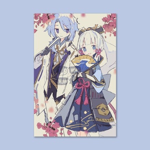 Photo de famille des frères et sœurs Kamisato (Ayato, Ayaka) Mini impression 4 x 6