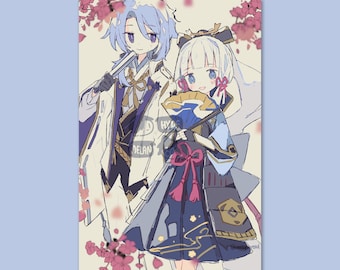 Kamisato Siblings Family Photo (Ayato, Ayaka) 4x6 Mini Print