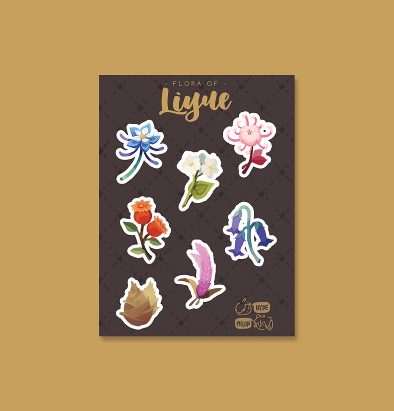 Flora of Liyue (Genshin Impact) 3x4" Kiss Cut Sticker Sheet image 1