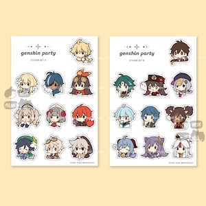 Genshin Party Chibis - Vinyl Sticker Sheets