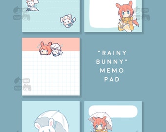 Rainy Bunny Memo Pad