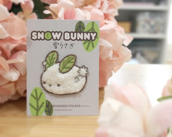 Snow Bunny - 2in Embroidered Iron on Patch