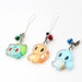 Pokemon Kanto Starters - Bulbasaur, Charmander, Squirtle 1' Mini Acrylic Charm with Phone Strap (Double Sided Front & Back)