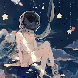 Astronaut Miku 11"x17" Poster Print