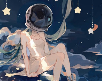 Astronaut Miku (Original) 11"x17" Poster Print