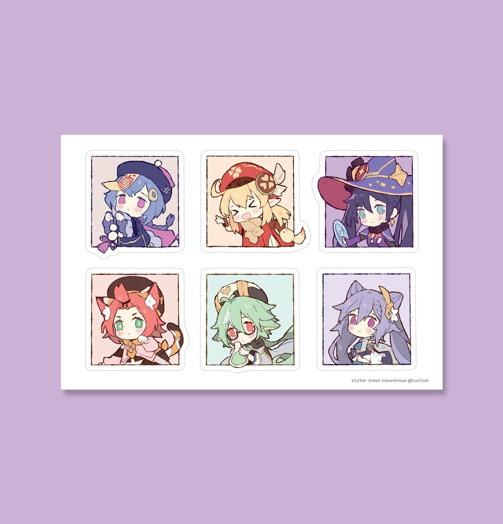 Qiqi and Friends (Genshin Impact) - High Quality Vinyl Sticker Sheet B