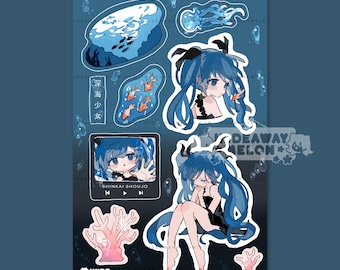 Deep Sea Miku 4x6 Kiss Cut Sticker Sheet