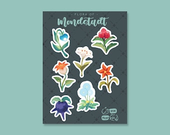 Flora of Mondstadt (Genshin Impact) 3x4" Kiss Cut Sticker Sheet
