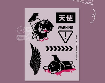 Black Wings Comic - Mini transparant Kiss Cut stickervel